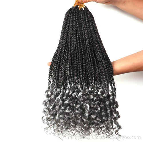 Fast delivery 100g 24 inch 22 strands synthetic ombre crochet box braids hair